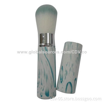 Individual retractable makeup brushes, made of aluminum ferrule and handle with great synthetic hair